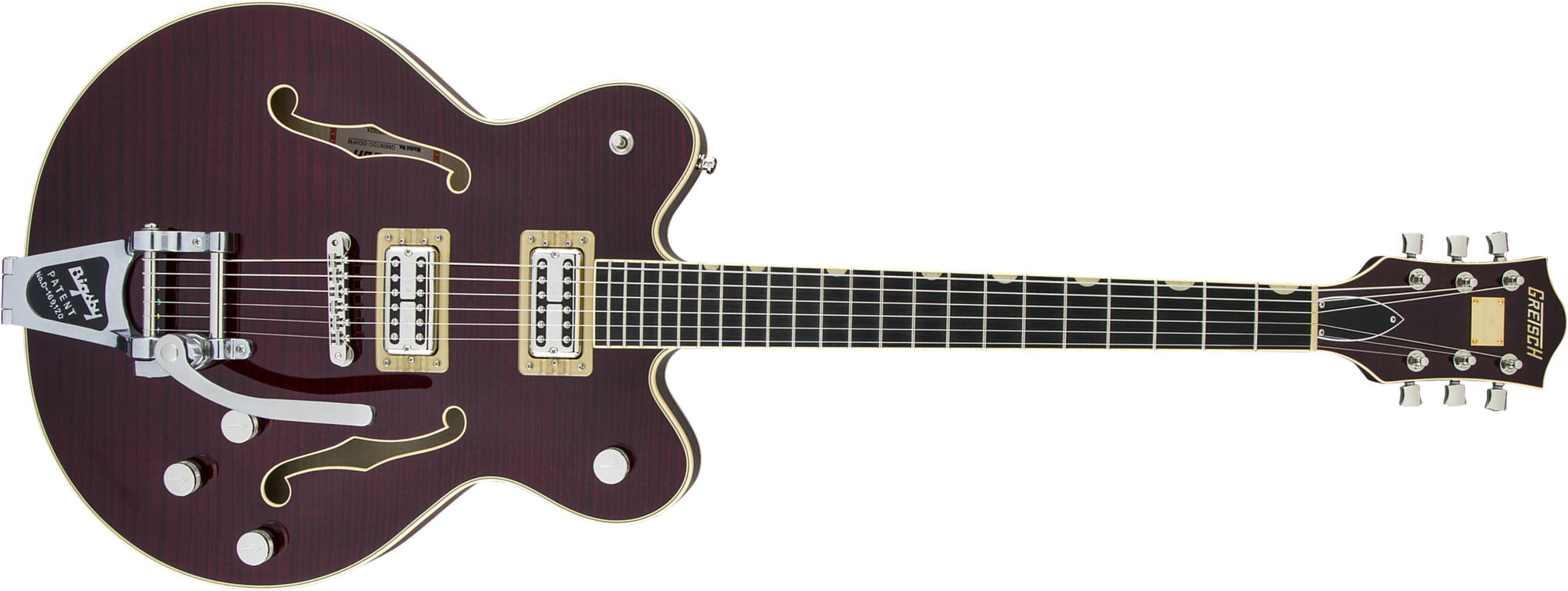 Gretsch G6609tfm Broadkaster Center Bloc Dc Players Edition Pro Jap Bigsby Eb - Dark Cherry Stain - Guitarra eléctrica semi caja - Main picture