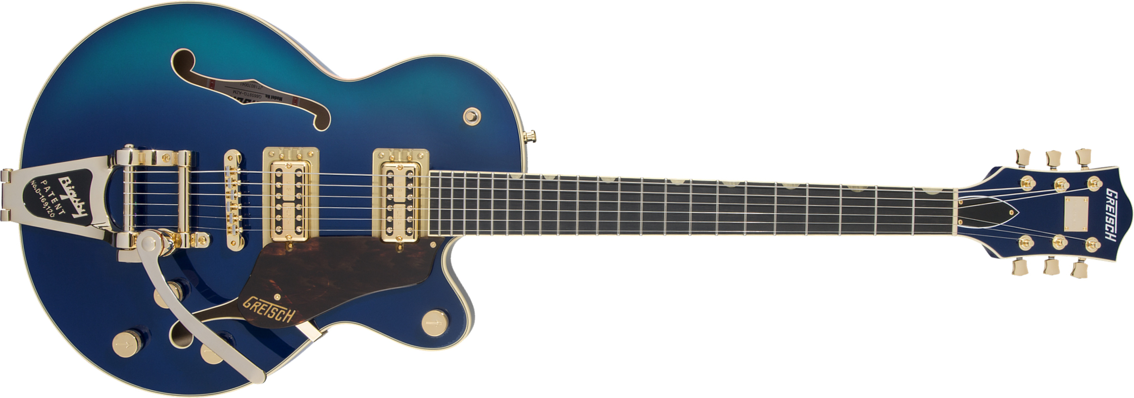 Gretsch G6659tg Broadkaster Jr Center Bloc Sc Players Edition Nashville Pro Jap Bigsby Eb - Azure Metallic - Guitarra elécrica Jazz cuerpo acústico - 