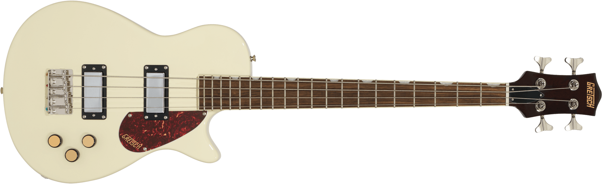 Gretsch Jet Club Bass Single-cut Streamliner Shsc Lau - Vintage White - Bajo eléctrico de cuerpo sólido - Main picture