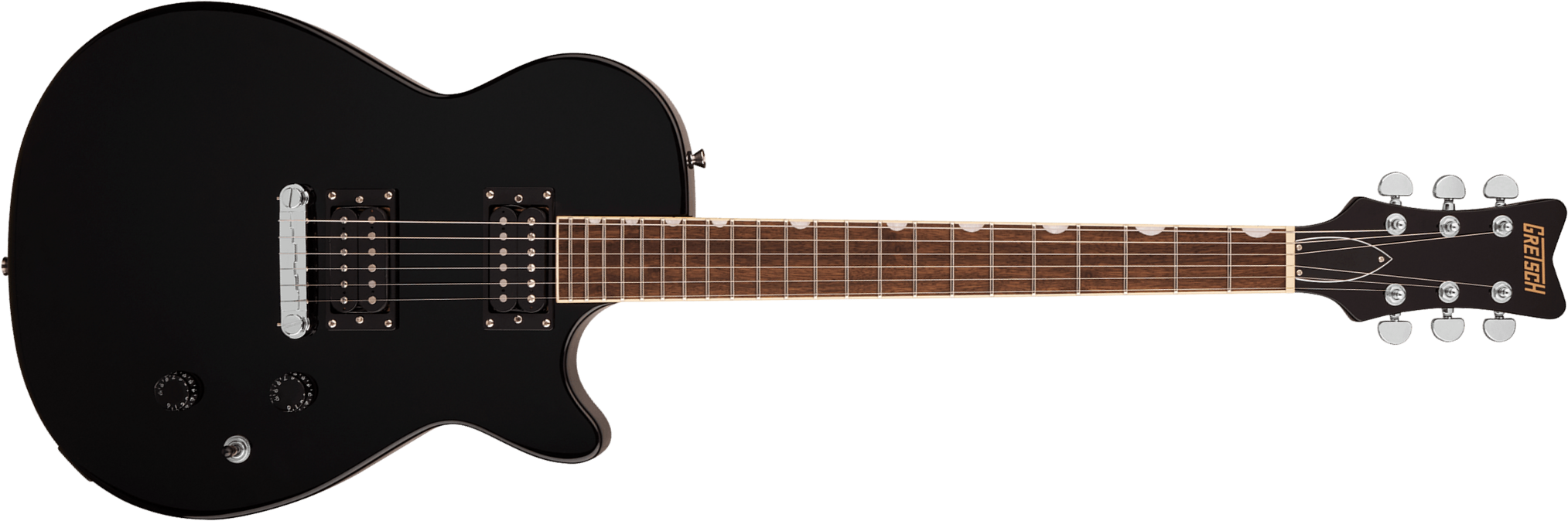 Gretsch Jet Club Streamliner 2h Ht Lau - Jet Black - Guitarra eléctrica de corte único. - Main picture