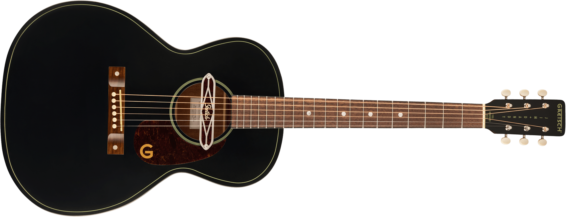 Gretsch Jim Dandy Deltoluxe Concert Tout Sapele Noy - Black Top Semi Gloss - Guitarra folk - Main picture