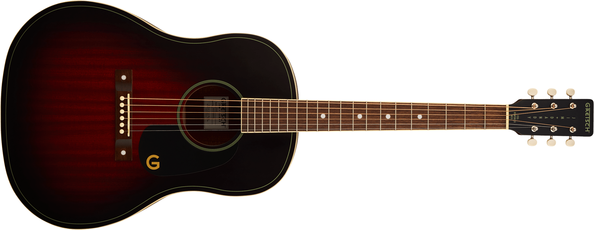 Gretsch Jim Dandy Dreadnought Tout Tilleul Noy - Deep Cherry Burst - Guitarra folk - Main picture