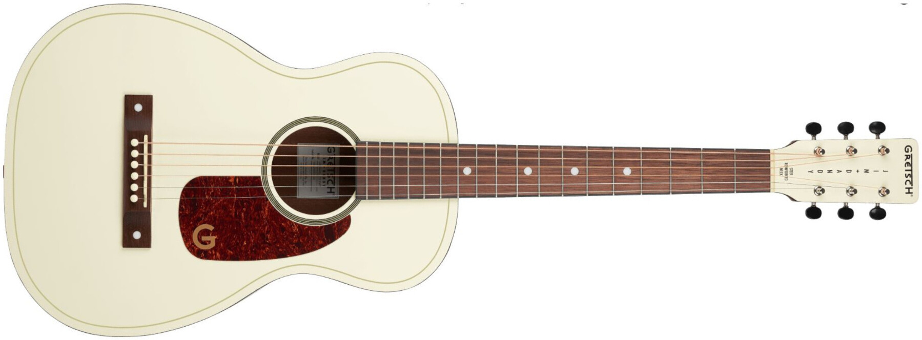 Gretsch Jim Dandy Parlor Ltd Sapele Wal - Vintage White - Guitarra folk - Main picture