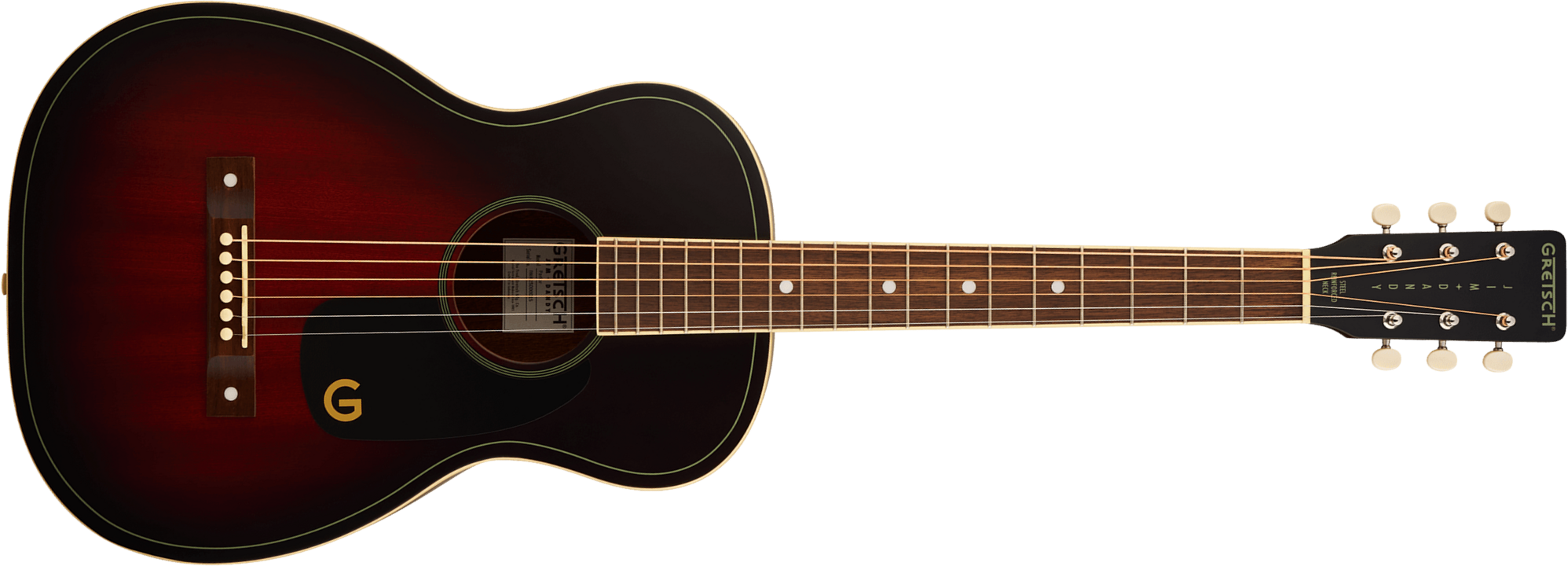 Gretsch Jim Dandy Parlor Shsc Tout Tilleul Noy - Deep Cherry Burst - Guitarra folk - Main picture