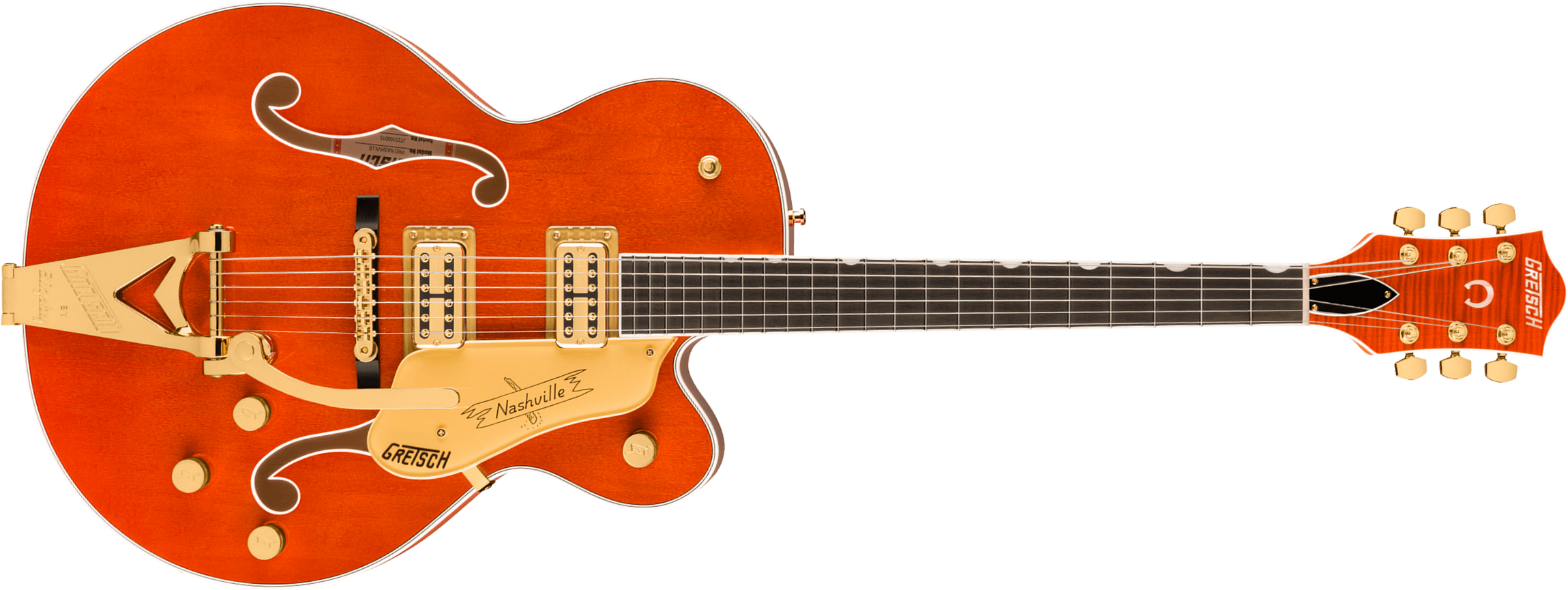 Gretsch Nashville Hollow Body Bigsby Gh Pro Jap 2h Trem Eb - Orange Stain - Guitarra eléctrica semi caja - Main picture