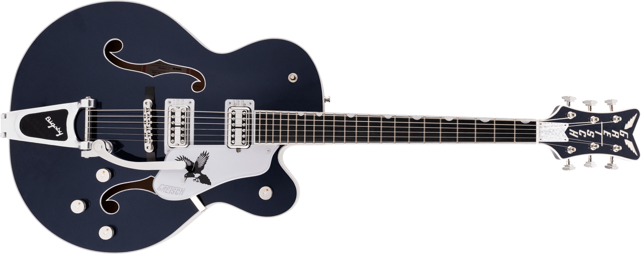 Gretsch Rich Robinson G6136t-rr Magpie Pro Jap Signature Hh Bigsby Eb - Raven's Breast Blue - Guitarra elécrica Jazz cuerpo acústico - Main picture