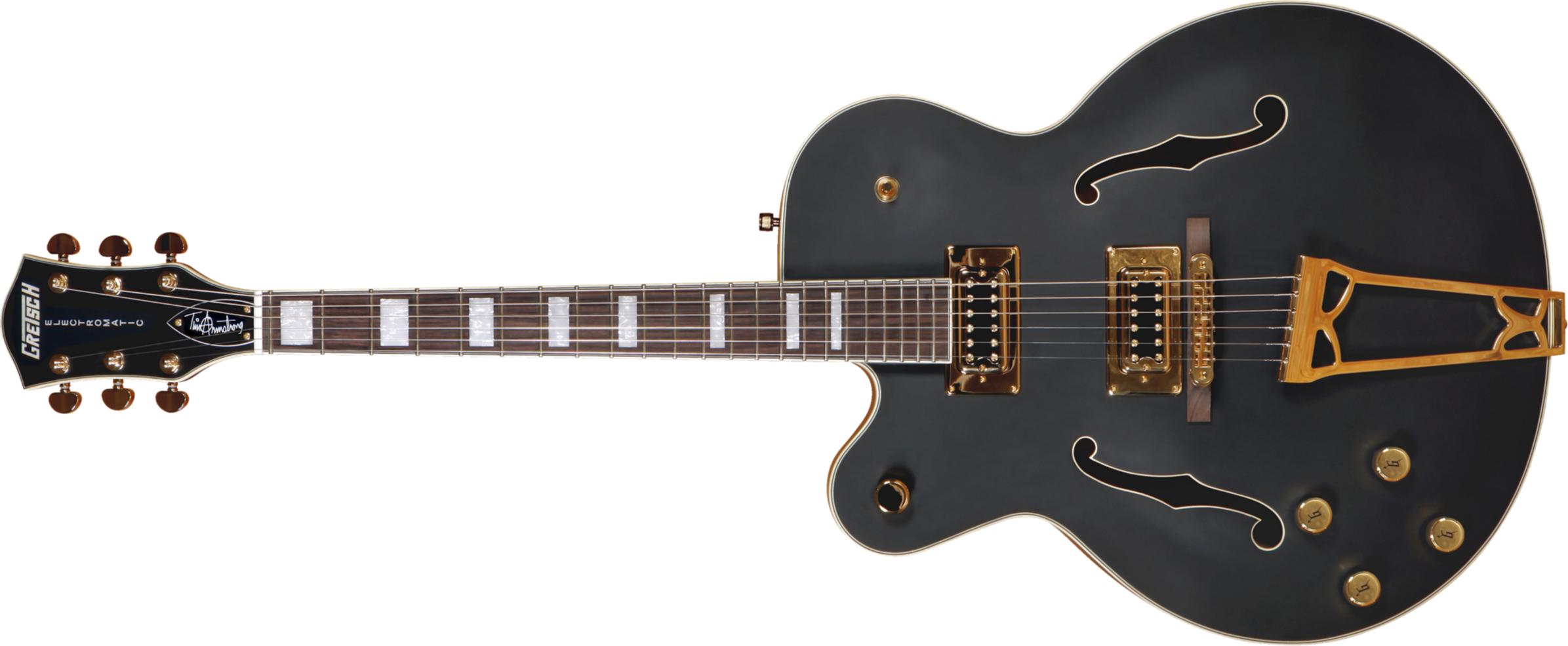 Gretsch Tim Armstrong G5191bk Electromatic Hollow Body Left-handed - Black Matte - Guitarra electrica para zurdos - Main picture