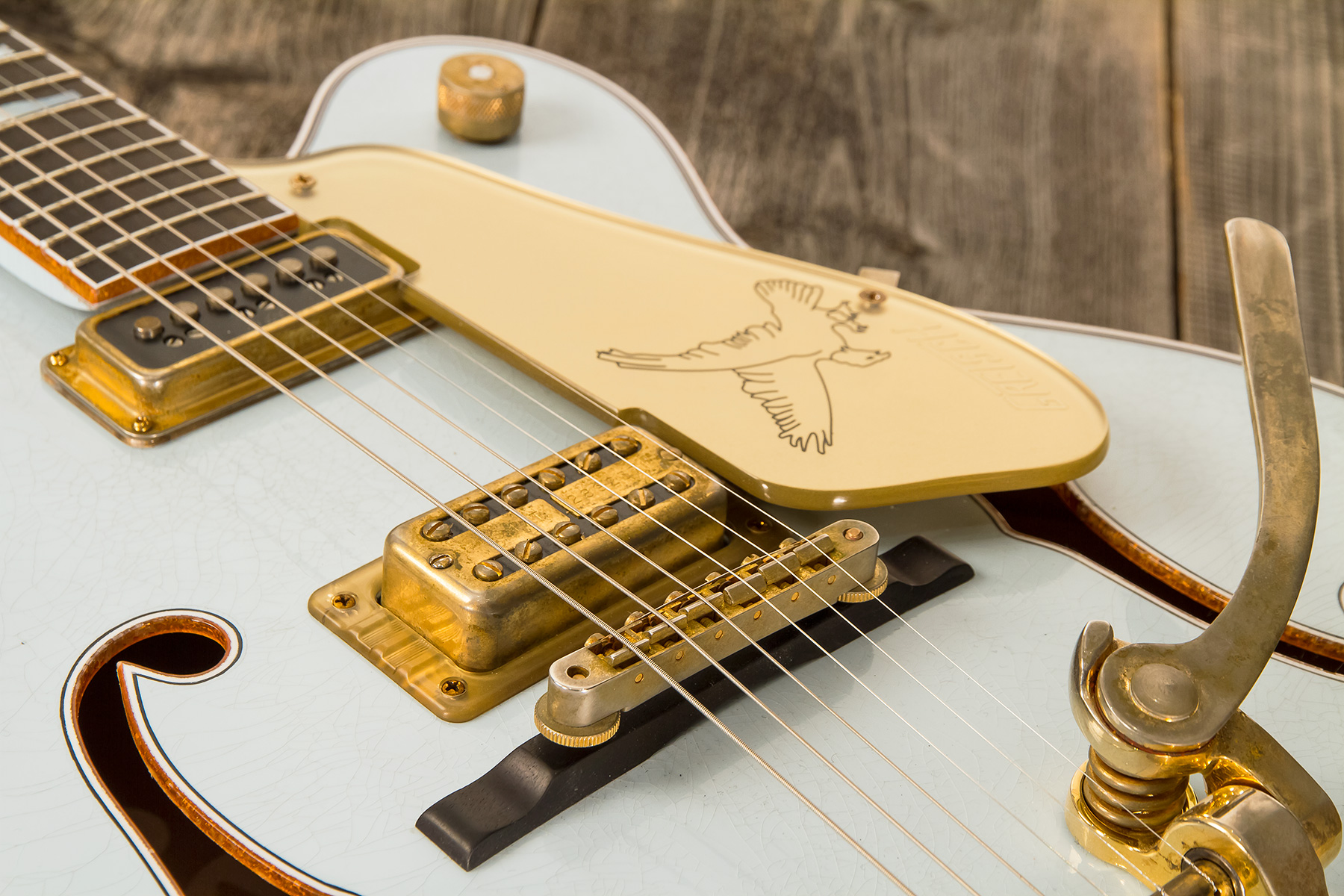Gretsch Custom Shop G6136t-cs Falcon Masterbuilt Stephen Stern 2h Bigsby Eb #uc20041951 - Relic Faded Sonic Blue - Guitarra elécrica Jazz cuerpo acúst