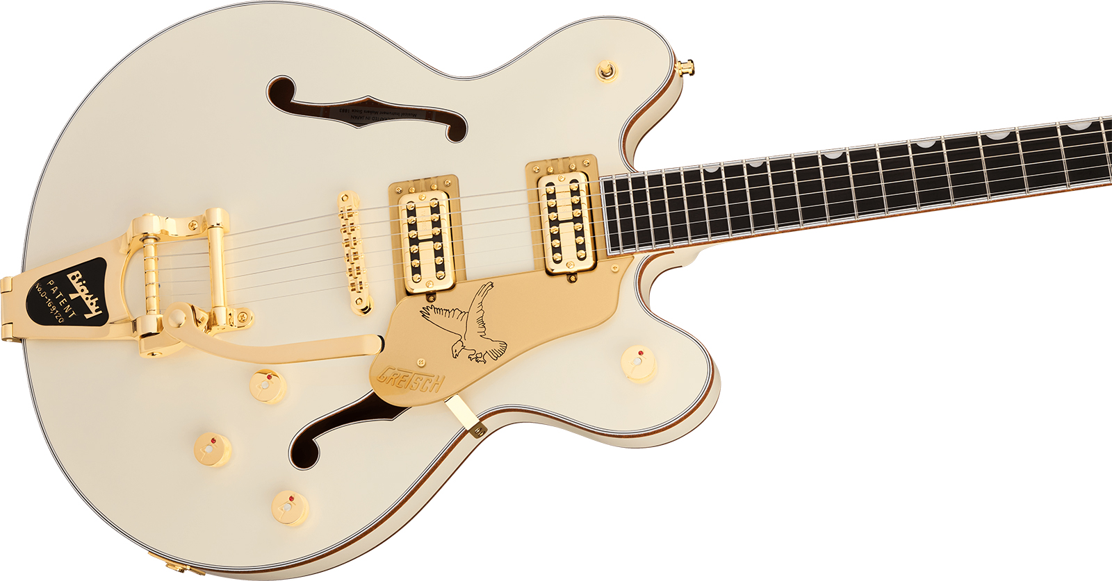 Gretsch Falcon Center Block Dc Bigsby Pro Jap Ltd 2h Trem Eb - Vintage White - Guitarra eléctrica semi caja - Variation 2