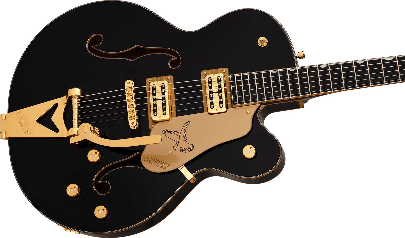 Gretsch Falcon Hollowbody Sc Bigsby Synchromatic 2h Trem Eb - Black - Guitarra eléctrica semi caja - Variation 2