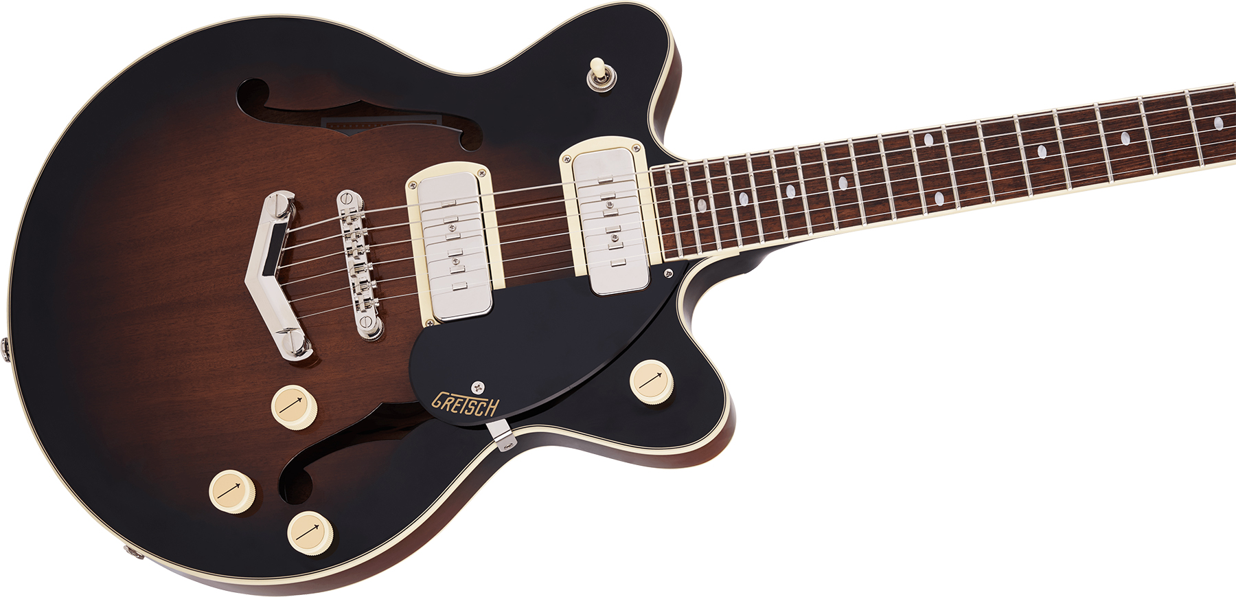 Gretsch G2655-p90 Streamliner Center Block Jr Dc Vstoptail Ss Ht Lau - Brownstone - Guitarra eléctrica semi caja - Variation 2