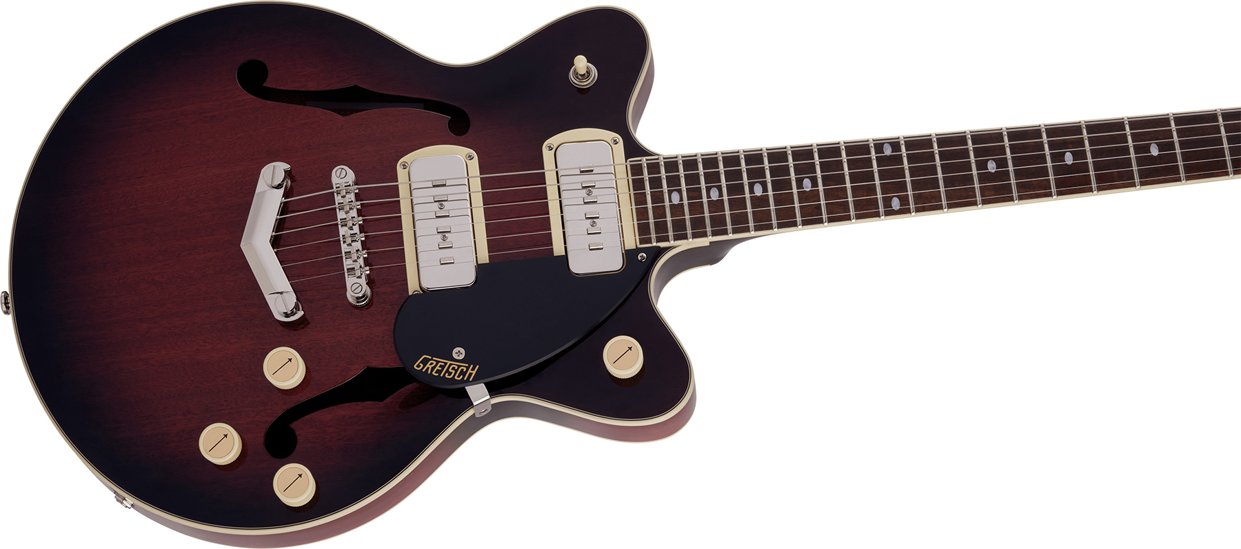 Gretsch G2655-p90 Streamliner Center Block Jr Dc Vstoptail Ss Ht Lau - Claret Burst - Guitarra eléctrica semi caja - Variation 2