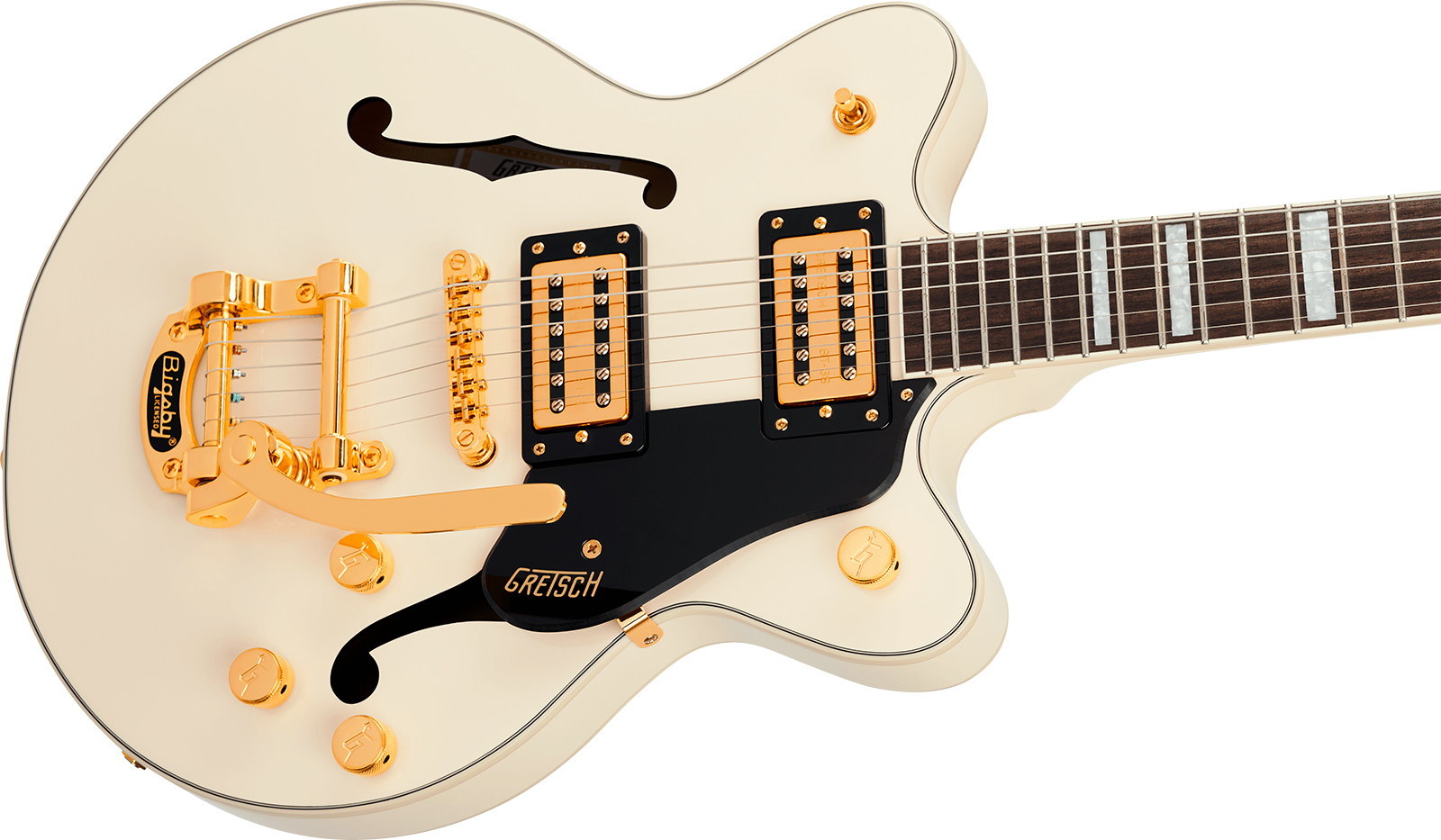 Gretsch G2655tg Center Block Jr Dc Bigsby Streamliner Ltd 2h Trem Lau - Vintage White - Guitarra eléctrica semi caja - Variation 2