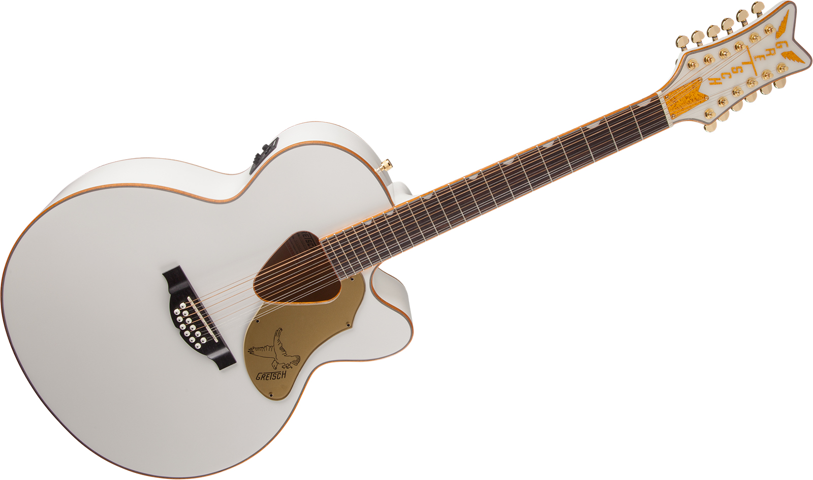 Gretsch G5022cwfe-12 Rancher Falcon Jumbo 12c Epicea Erable Lau - White - Guitarra folk - Variation 1