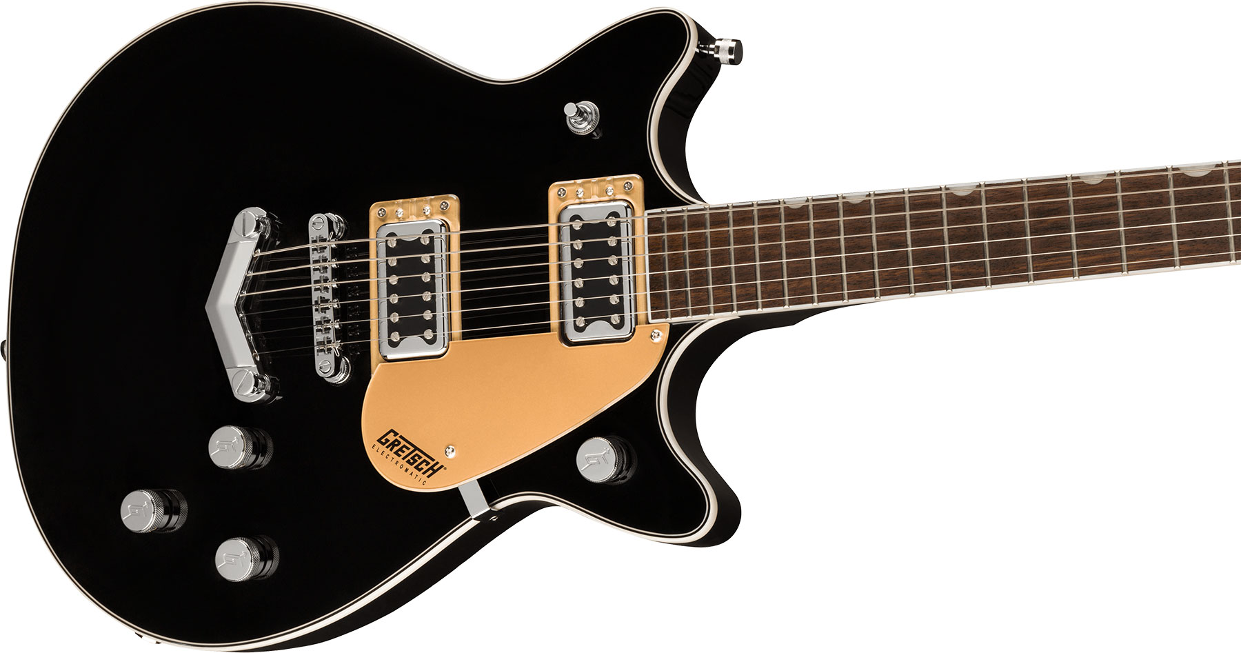Gretsch G5222 Electromatic Double Jet Bt V-stoptail Hh Ht Lau - Black - Guitarra eléctrica de doble corte - Variation 2