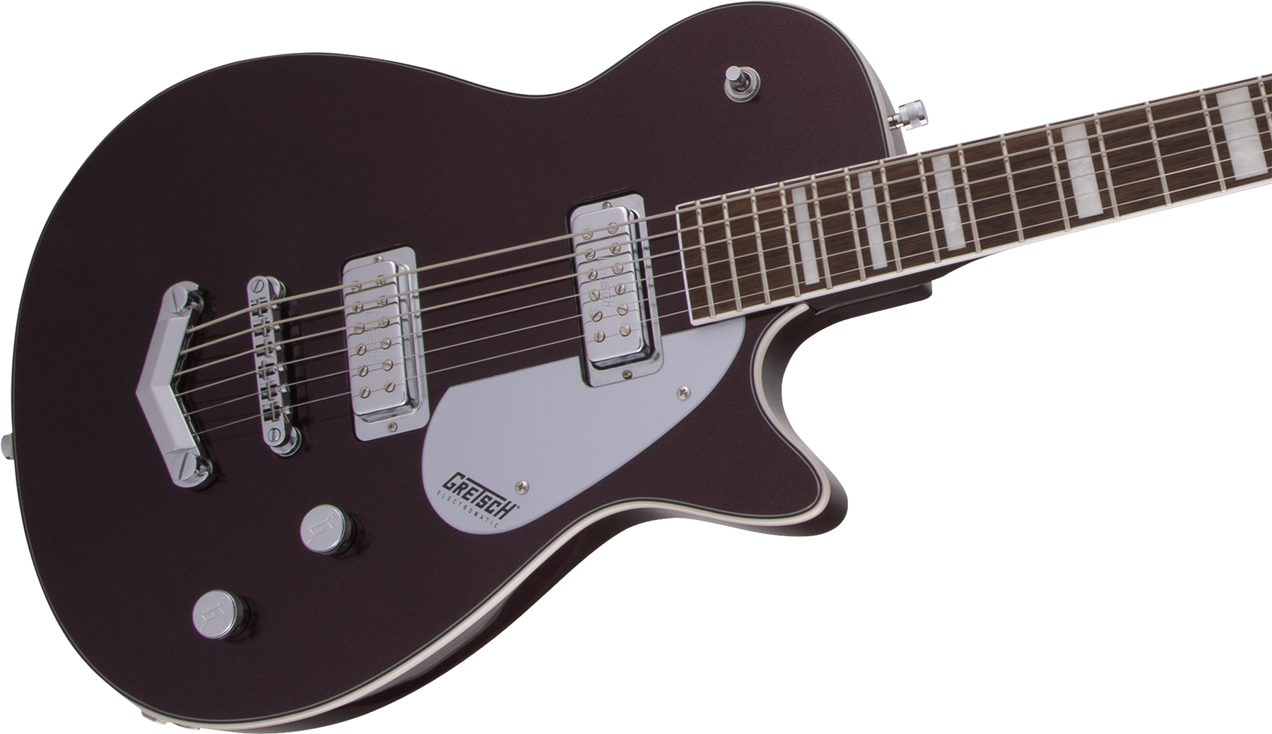 Gretsch G5260 Electromatic Jet V-stoptail Hh Ht Lau - Dark Cherry Metallic - Guitarra eléctrica barítono - Variation 2