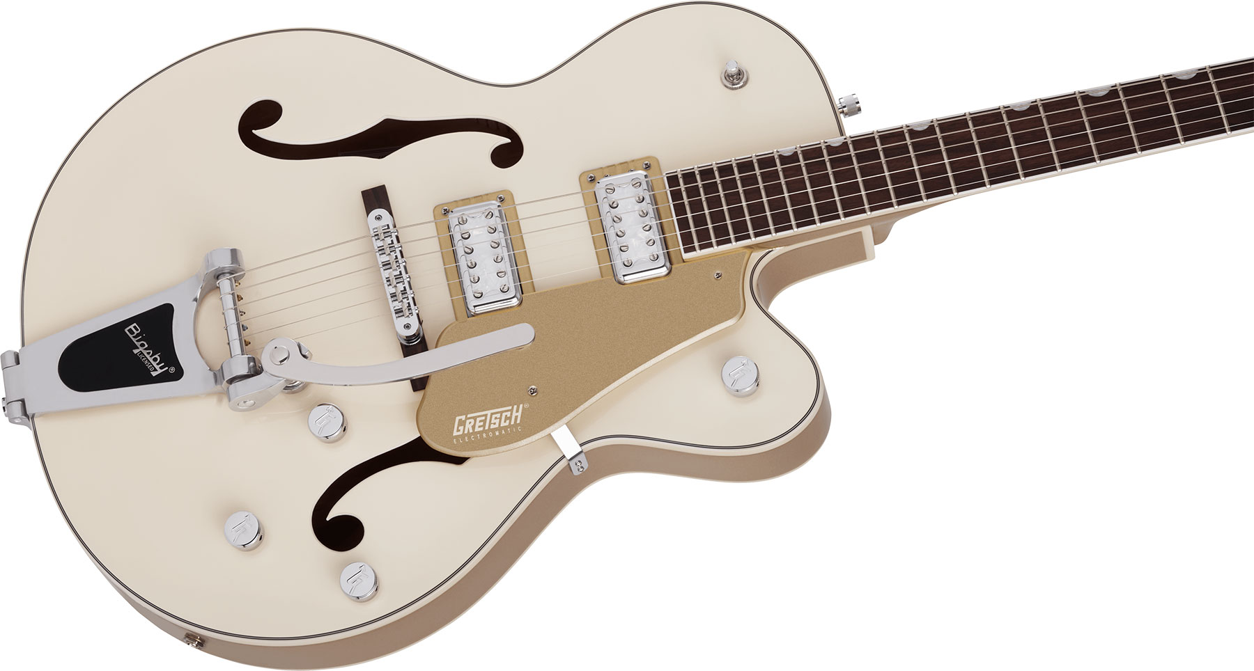 Gretsch G5410t Tri-five Electromatic Hollow Hh Bigsby Rw - Two-tone Vintage White/casino Gold - Guitarra eléctrica semi caja - Variation 2