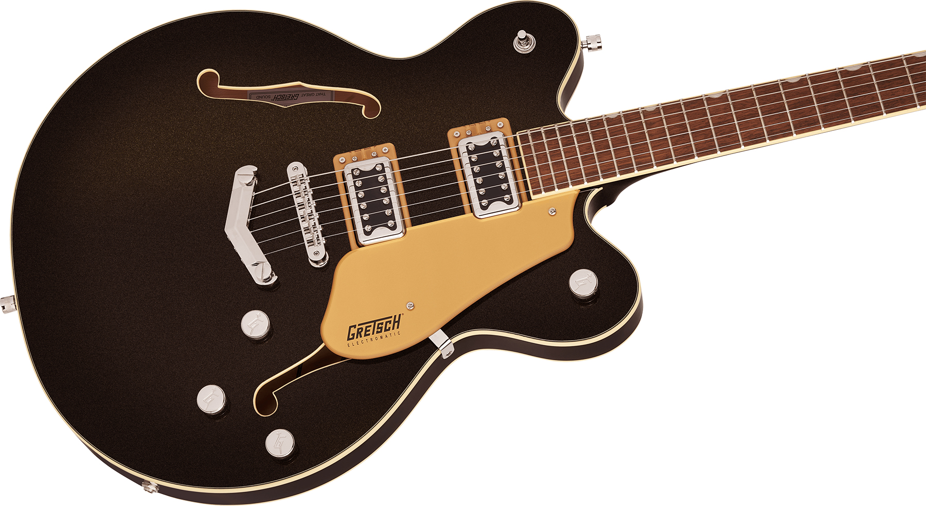 Gretsch G5622 Center Bloc Double Cut V-stoptail Electromatic Hh Ht Lau - Black Gold - Guitarra eléctrica semi caja - Variation 2