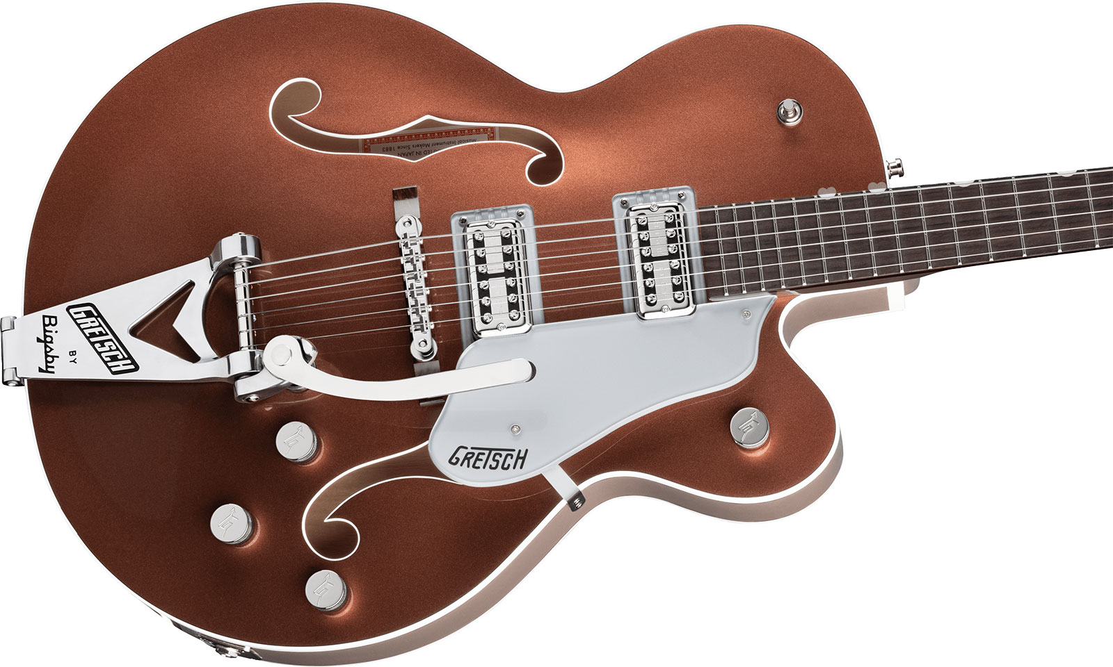 Gretsch G6118tg Players Edition Anniversary Nashville Pro Jap Bigsby Eb - 2-tone Copper/sahara Metallic - Guitarra eléctrica semi caja - Variation 2