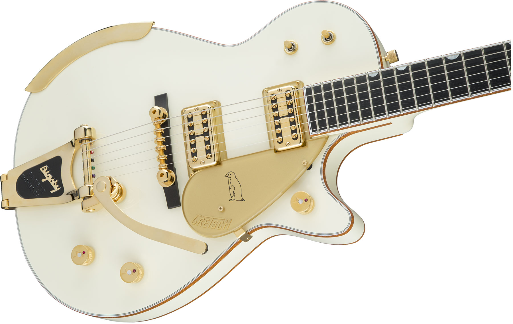 Gretsch G6134t-58 Penguin Bigsby Vintage Select  Pro Jap 2h Trem Eb - Vintage White - Guitarra eléctrica de corte único. - Variation 2