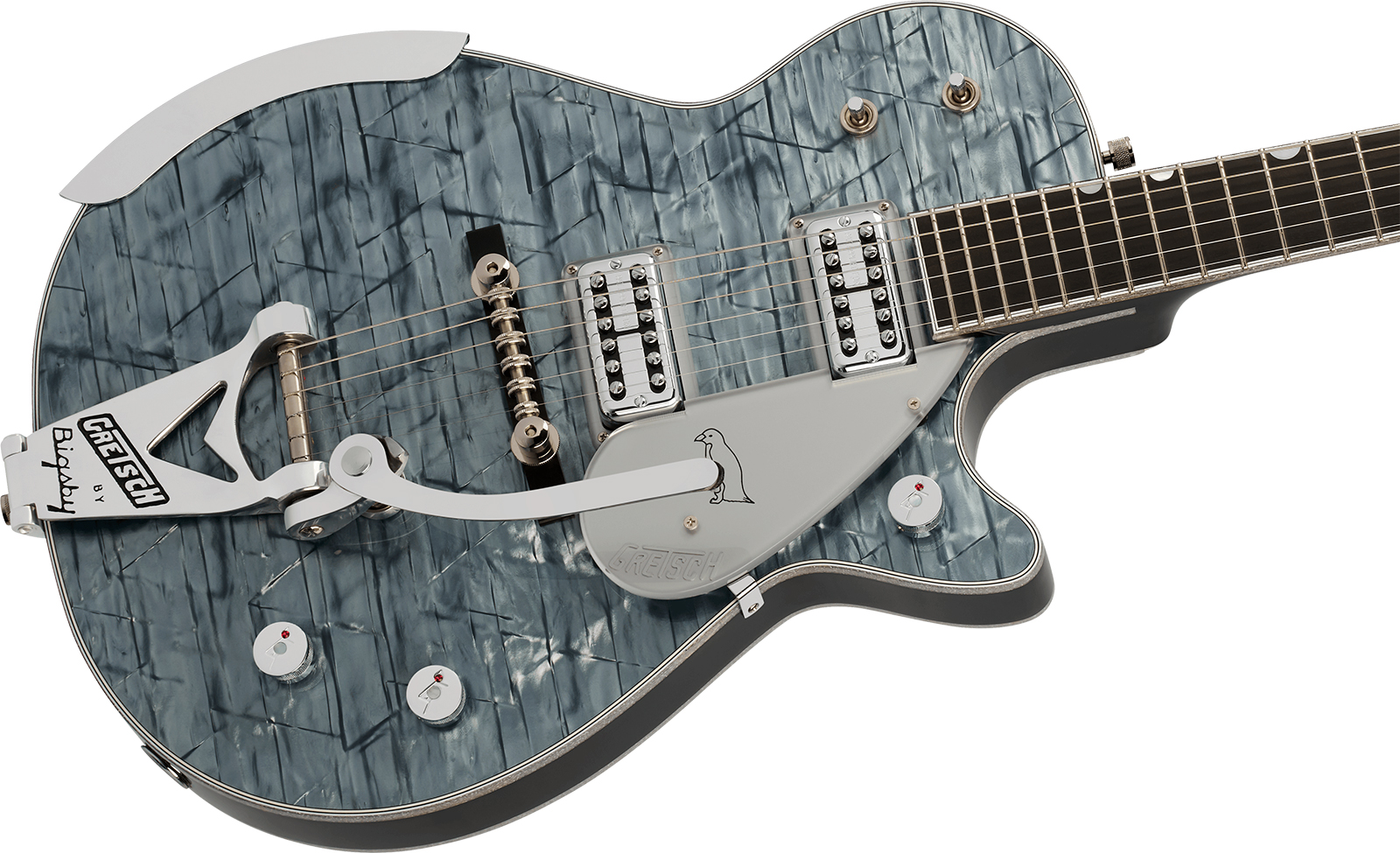 Gretsch G6134tg-58 Bigsby Penguin Ltd Pro Jap 2h Trem Eb - Light Blue Pearl - Guitarra eléctrica de corte único. - Variation 2