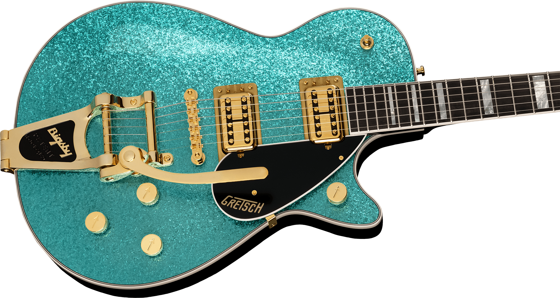 Gretsch G6229tg Jet Bt Players Edition Pro Jap 2h Trem Bigsby Rw - Ocean Turquoise Sparkle - Guitarra eléctrica de corte único. - Variation 2