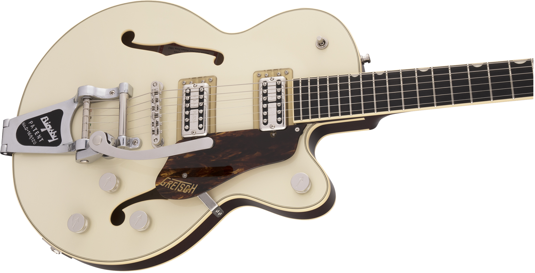 Gretsch G6659t Broadkaster Jr Center Bloc Players Edition Nashville Pro Japon Bigsby Eb - Two-tone Lotus Ivory/walnut Stain - Guitarra eléctrica semi 