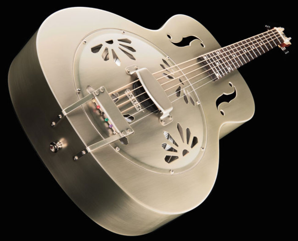 Gretsch G9201 Honey Dipper Round-neck Brass Body Pk - Weathered Pump House Roof - Dobro resonador - Variation 1