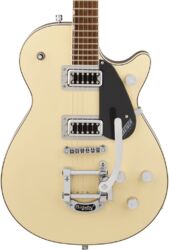Guitarra eléctrica de corte único. Gretsch G5230T Electromatic Jet FT Single-Cut Bigsby - Two-Tone Vintage White / London Grey