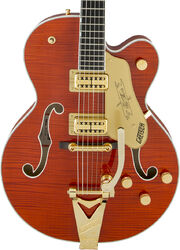 Guitarra eléctrica semi caja Gretsch G6120TFM Players Edition Nashville Professional Japan - Orange stain