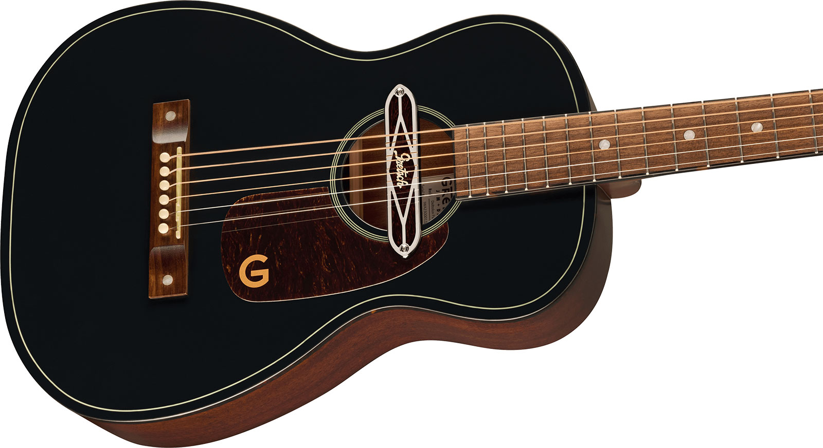 Gretsch Jim Dandy Deltolux Parlor Tout Sapele Noy - Black Top Semi Gloss - Guitarra electro acustica - Variation 2