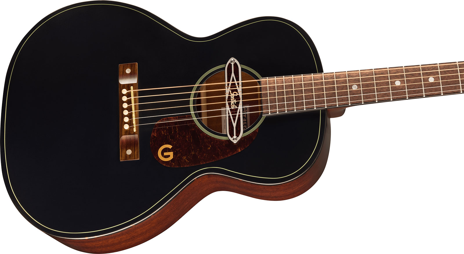Gretsch Jim Dandy Deltoluxe Concert Tout Sapele Noy - Black Top Semi Gloss - Guitarra folk - Variation 2