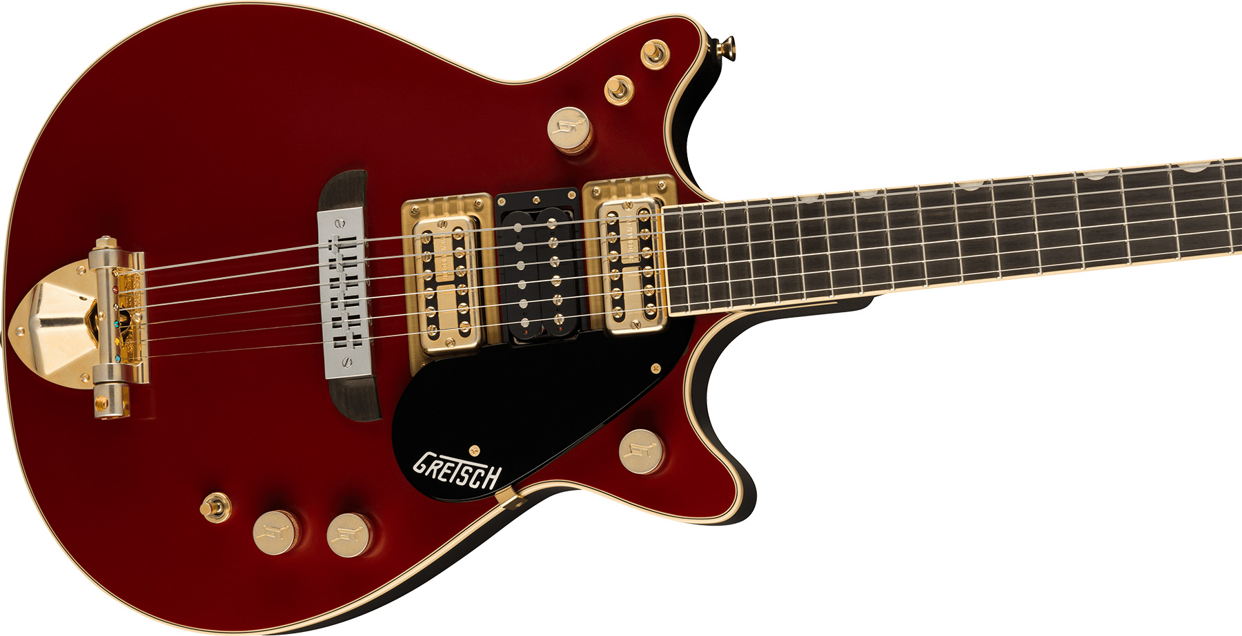 Gretsch Malcolm Young G6131g-my-rb Jet Ltd Signature 3h Ht Eb - Vintage Firebird Red - Guitarra eléctrica de doble corte - Variation 2
