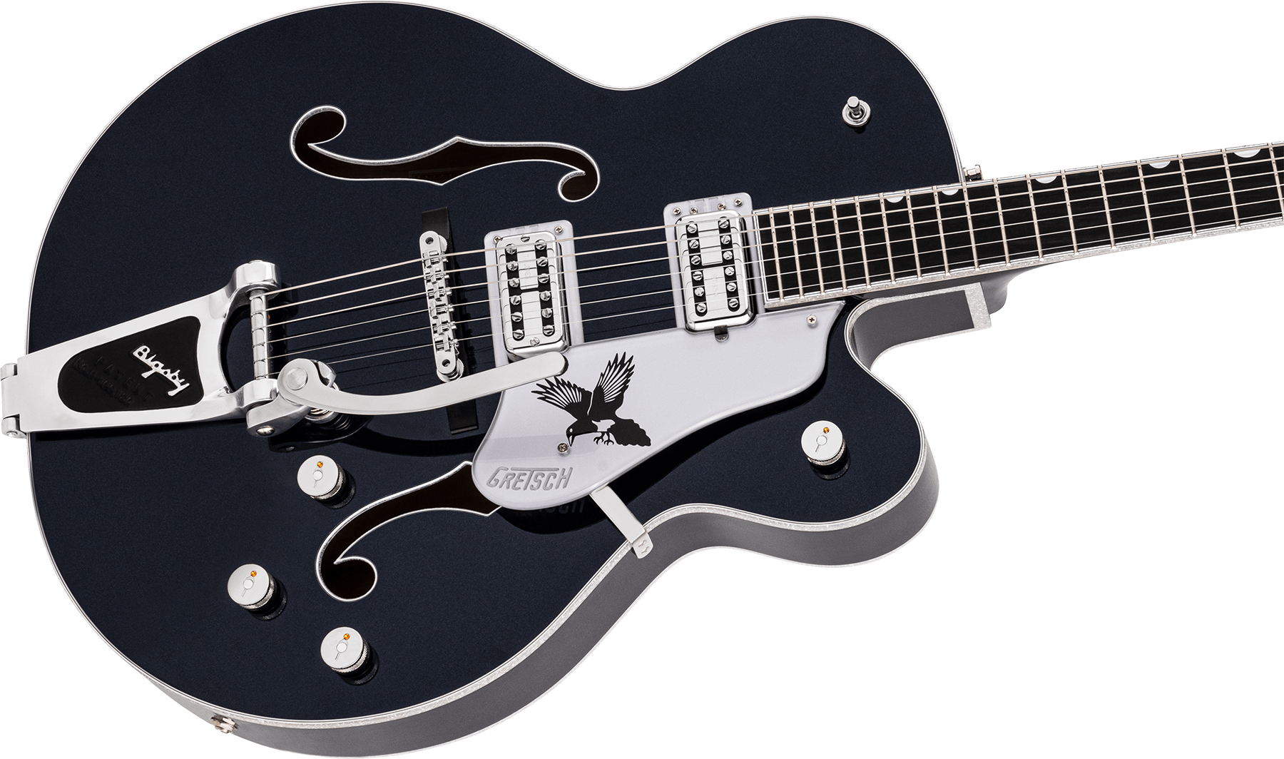 Gretsch Rich Robinson G6136t-rr Magpie Pro Jap Signature Hh Bigsby Eb - Raven's Breast Blue - Guitarra elécrica Jazz cuerpo acústico - Variation 2