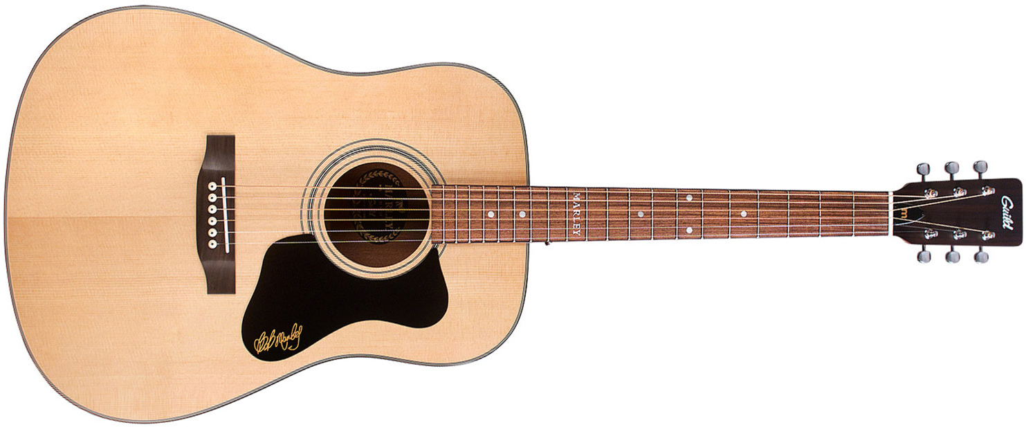 Guild Bob Marley A-20 Ltd Signature Dreadnought Epicea Acajou Pf - Natural - Guitarra acústica & electro - Main picture