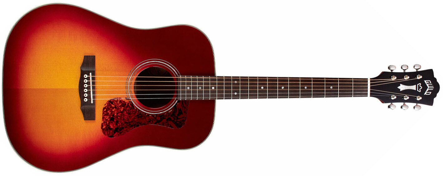 Guild D-140 Westerly Dreadnought Epicea Acajou Rw - Cherry Burst - Guitarra acústica & electro - Main picture