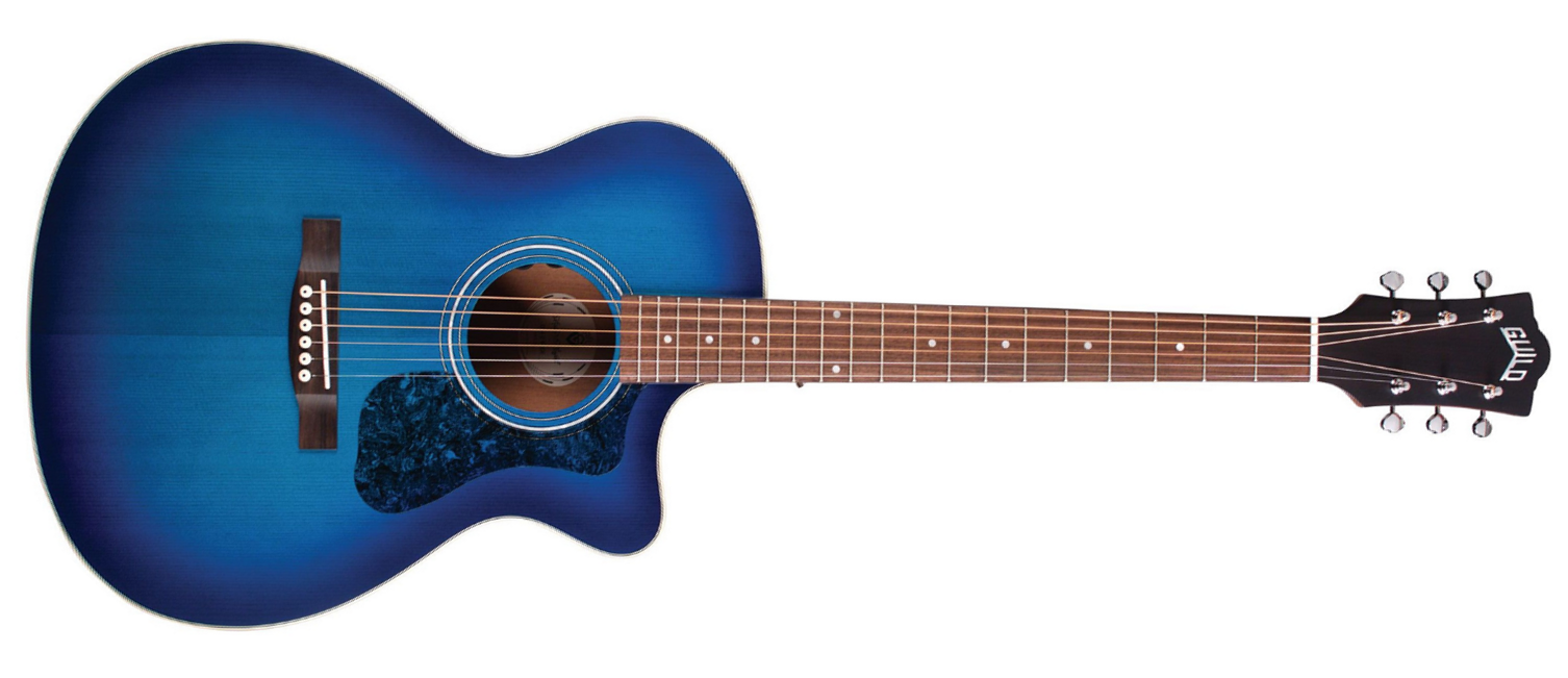 Guild Om-240ce Westerly Orchestra Cw Epicea Acajou Pf - Dark Blue Burst - Guitarra electro acustica - Main picture