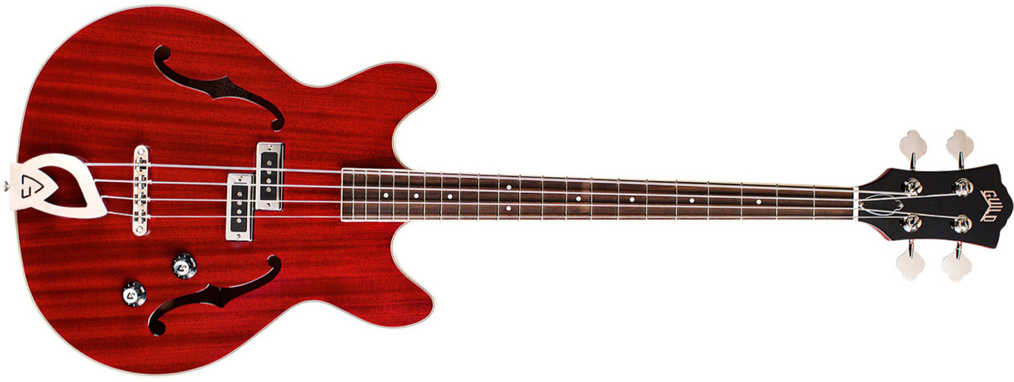 Guild Starfire Bass I Newark St Collection Rw - Cherry Red - Bajo eléctrico semi caja - Main picture