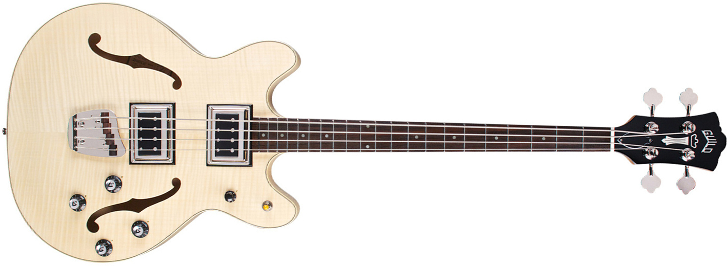 Guild Starfire Bass Ii Flamed Maple Newark St Collection Rw - Natural - Bajo eléctrico semi caja - Main picture