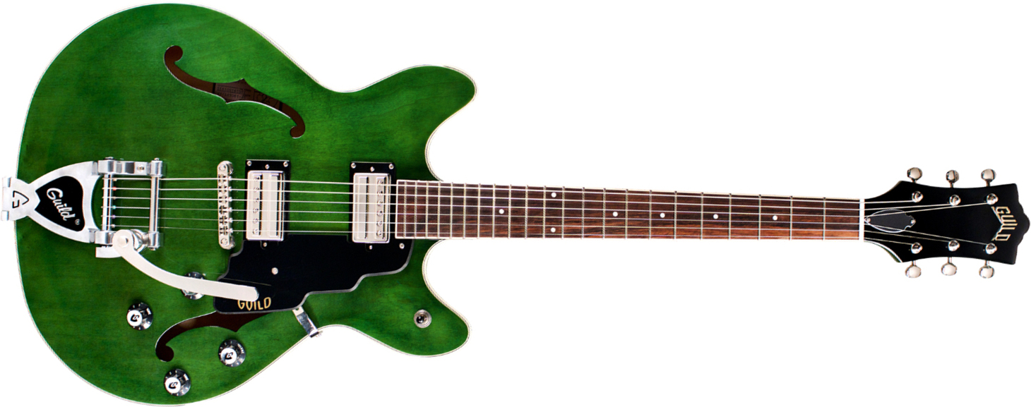 Guild Starfire I Dc Newark St Hh Bigsby Rw - Emerald Green - Guitarra eléctrica semi caja - Main picture