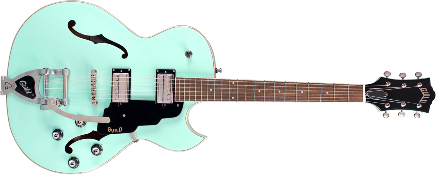 Guild Starfire I Sc Newark St Hh Bigsby Rw - Seafoam Green - Guitarra eléctrica semi caja - Main picture