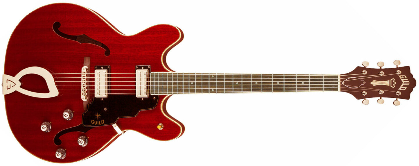 Guild Starfire Iv Newark St Hh Ht Rw - Cherry Red - Guitarra eléctrica semi caja - Main picture