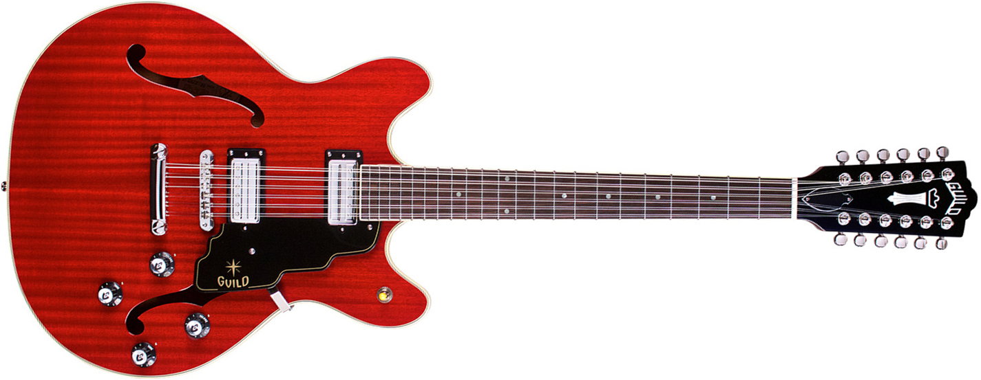 Guild Starfire Iv St-12 Newark St 12c 2h Ht Eb - Cherry Red - Guitarra eléctrica semi caja - Main picture