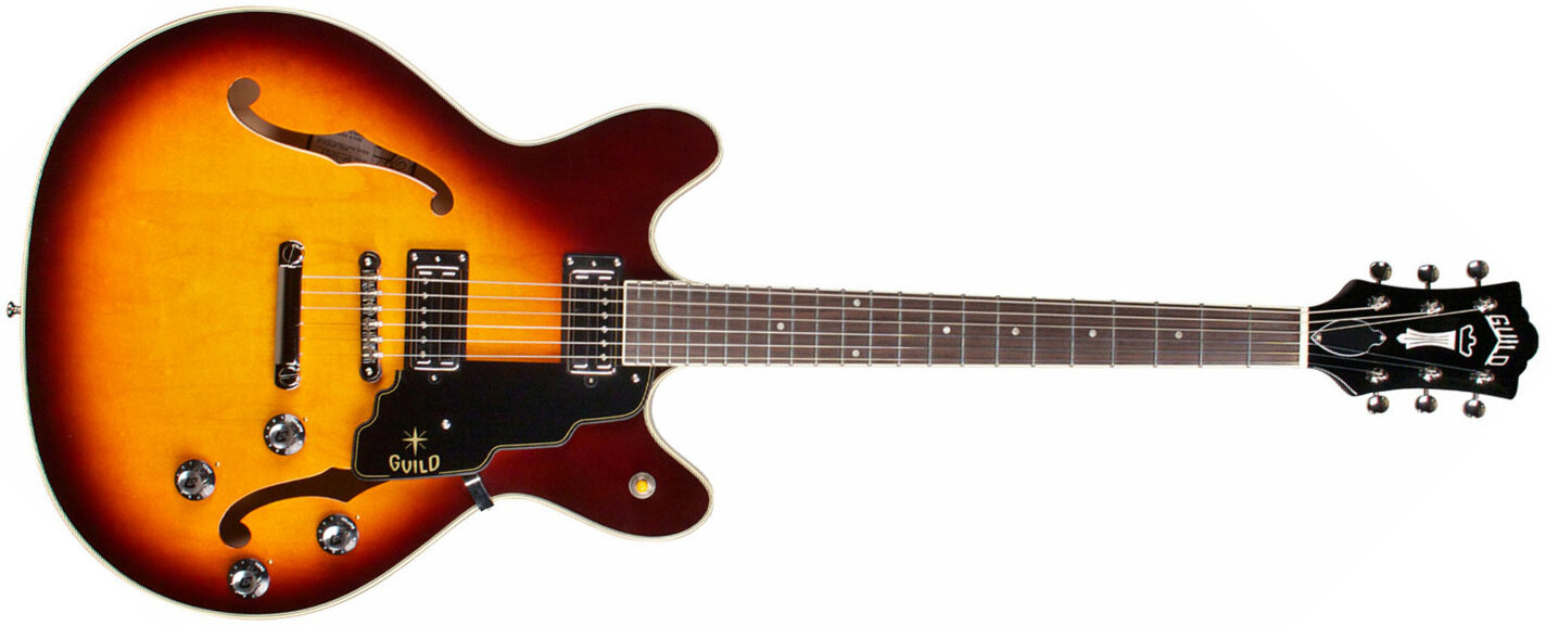 Guild Starfire Iv St Maple Newark St Hh Ht Rw - Maple Antique Sunburst - Guitarra eléctrica semi caja - Main picture