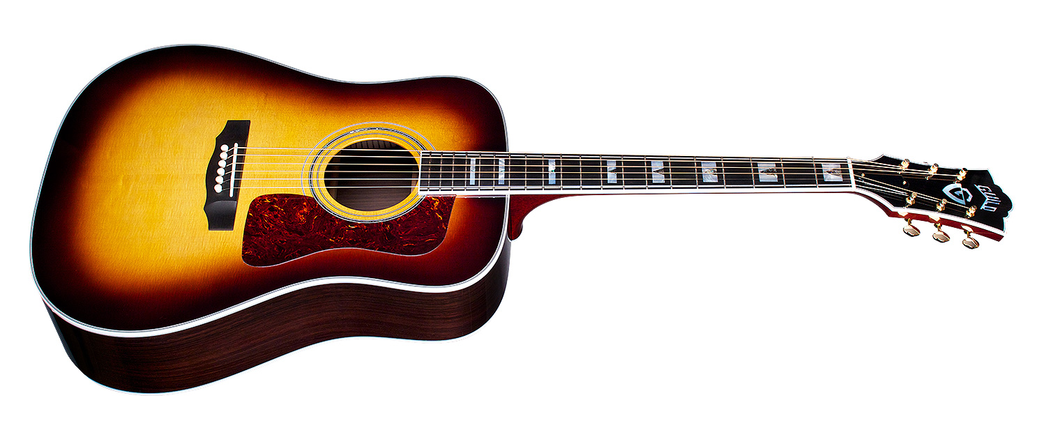 Guild D-55e Usa Dreadnought Epicea Palissandre Eb - Antique Burst - Guitarra electro acustica - Variation 1