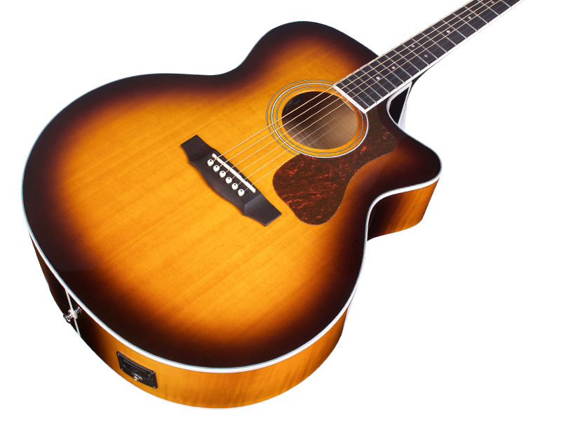 Guild F-250ce Deluxe Westerly Jumbo Cw Epicea Erable Pf - Antique Burst - Guitarra electro acustica - Variation 3