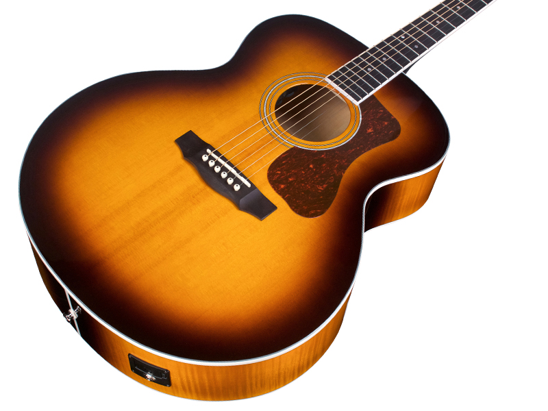 Guild F-250e Deluxe Westerly Jumbo Epicea Erable Pf - Antique Burst - Guitarra electro acustica - Variation 3