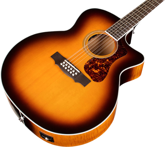 Guild F-2512ce Deluxe Westerly Jumbo Cw 12c Epicea Erable Pf - Antique Burst - Guitarra electro acustica - Variation 2