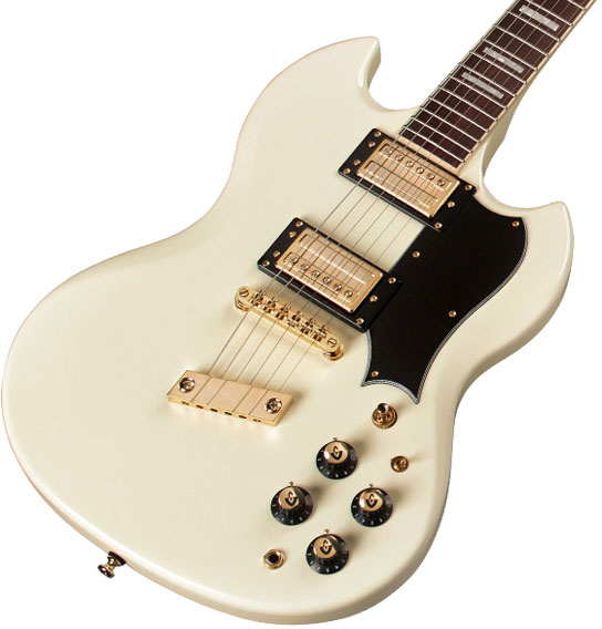 Guild Kim Thayil Polara Newark St Signature 2h Ht Rw - Vintage White - Guitarra eléctrica de autor - Variation 2