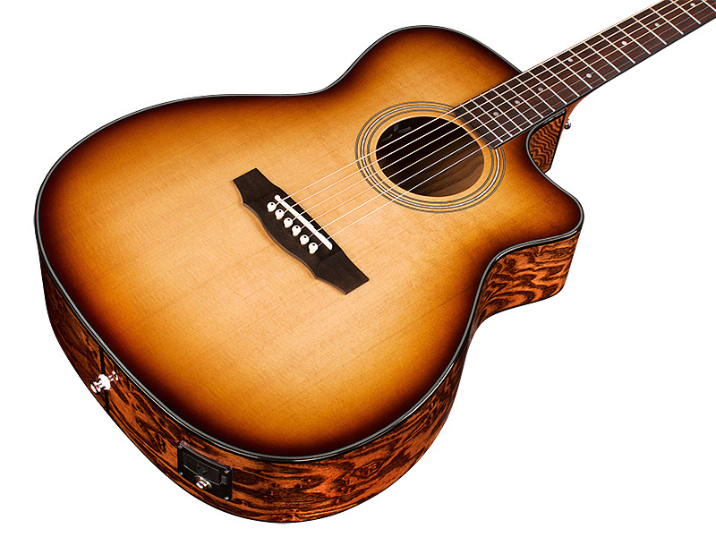 Guild Om-260ce Deluxe Burl Westerly Orchestra Cw Epicea Frene Pf - Edge Burst - Guitarra electro acustica - Variation 2